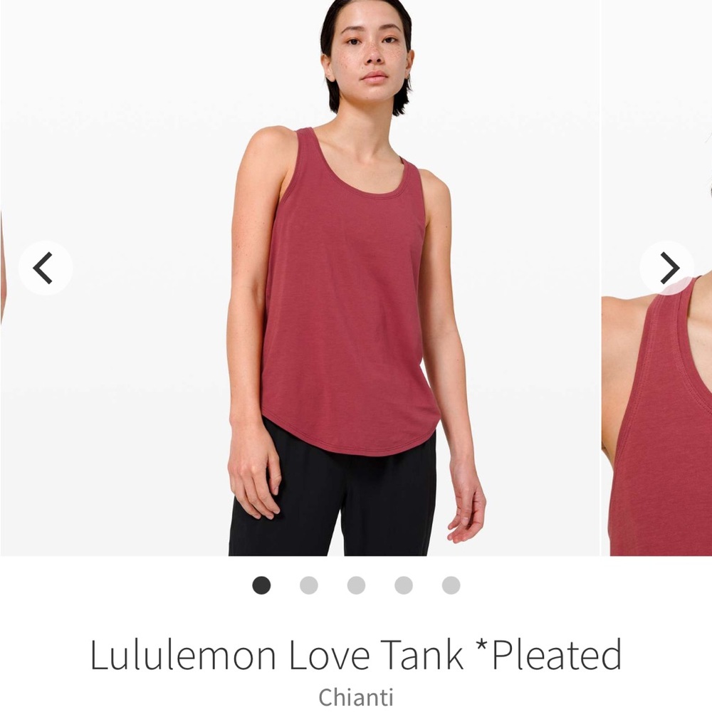 Lululemon Chianti Love Tank *Pleated